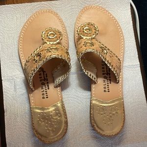 Palm Beach Sandals, cork & gold, size 8.5